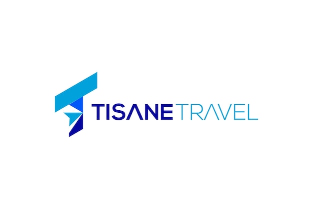 Design de logotipo de viagem letra t
