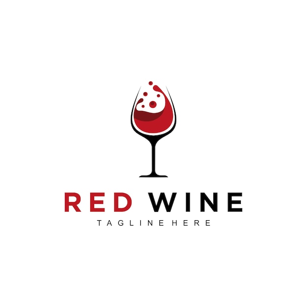 Design de logotipo de vinho tinto