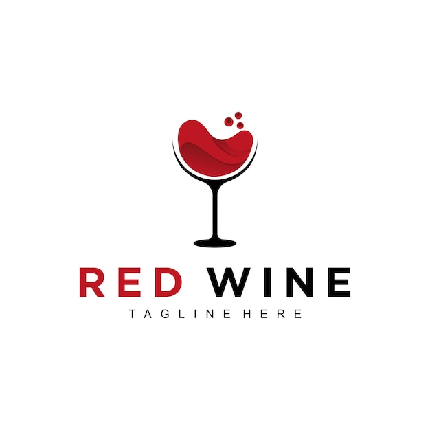 Design de logotipo de vinho tinto