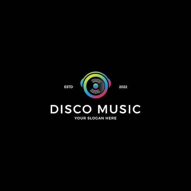 Design de logotipo de vinil de música disco