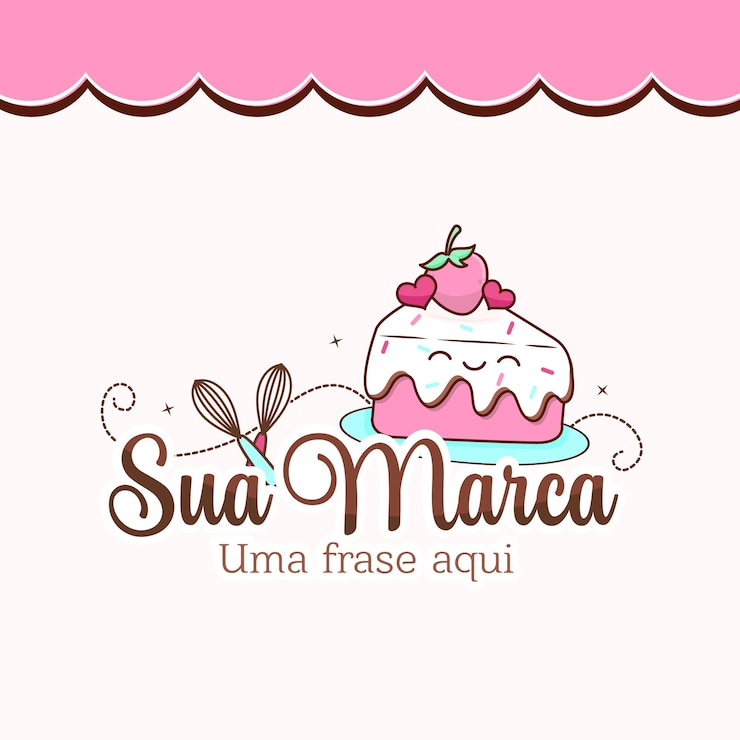 Vetor design de logotipo design de bolo doce vetor