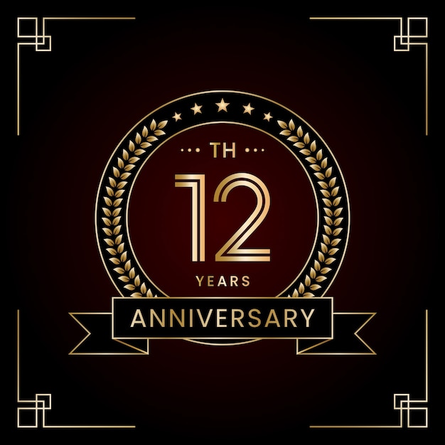 Vetor design de logotipo do 12º aniversário