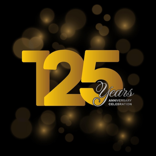 Vetor design de logotipo do 125º aniversário design de modelo de aniversário de ouro ilustração de modelo de vetor de logotipo
