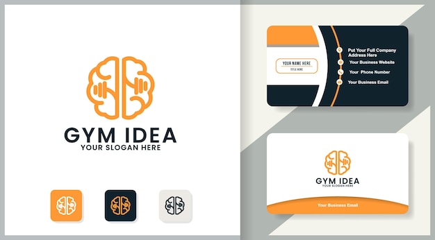 Design de logotipo do brain gym, design de inspiração para fitness, auto-saúde e saúde mental