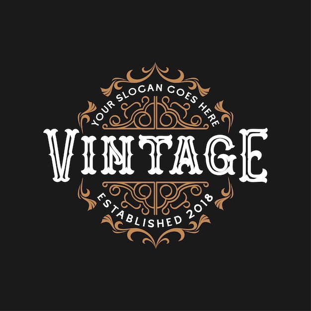 Design de logotipo do casamento do vintage