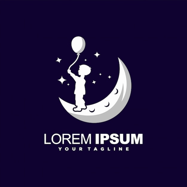 Design de logotipo do céu com estrelas da lua