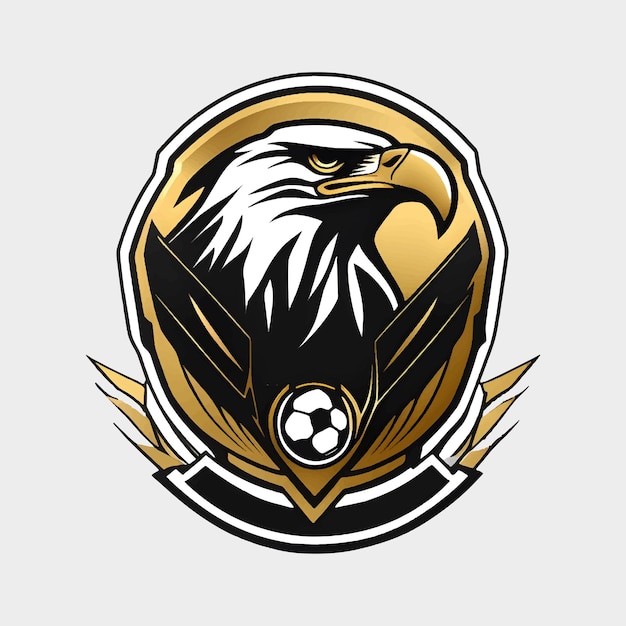 design de logotipo do clube de futebol de águia em 3 cores.