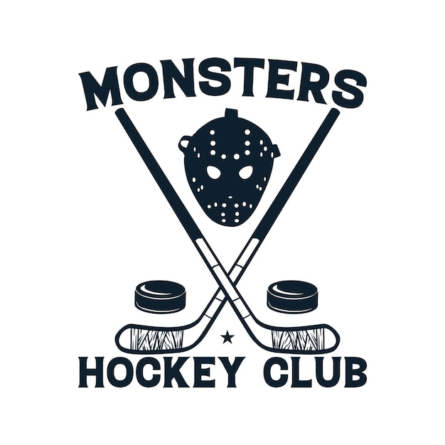 Design de logotipo do clube de hóquei de monstros