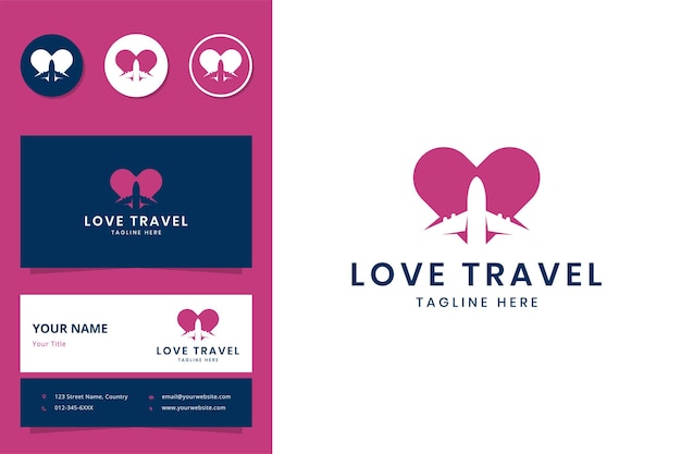 Design de logotipo do espaço negativo de viagens de amor