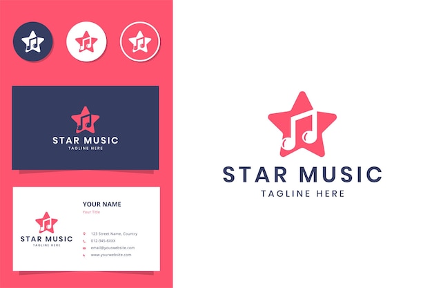 Design de logotipo do espaço negativo star music