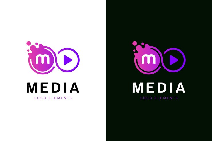 Design de logotipo do estúdio de transmissão de mídia com conceito gráfico de círculo infinito para modelo de logotipo vetorial de aplicativo de leitor de vídeo de símbolo de canal