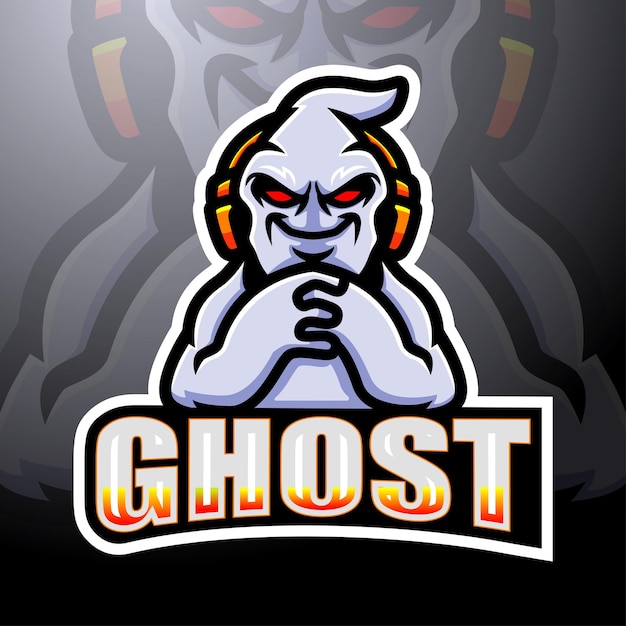 Design de logotipo do ghost gaming mascote esport