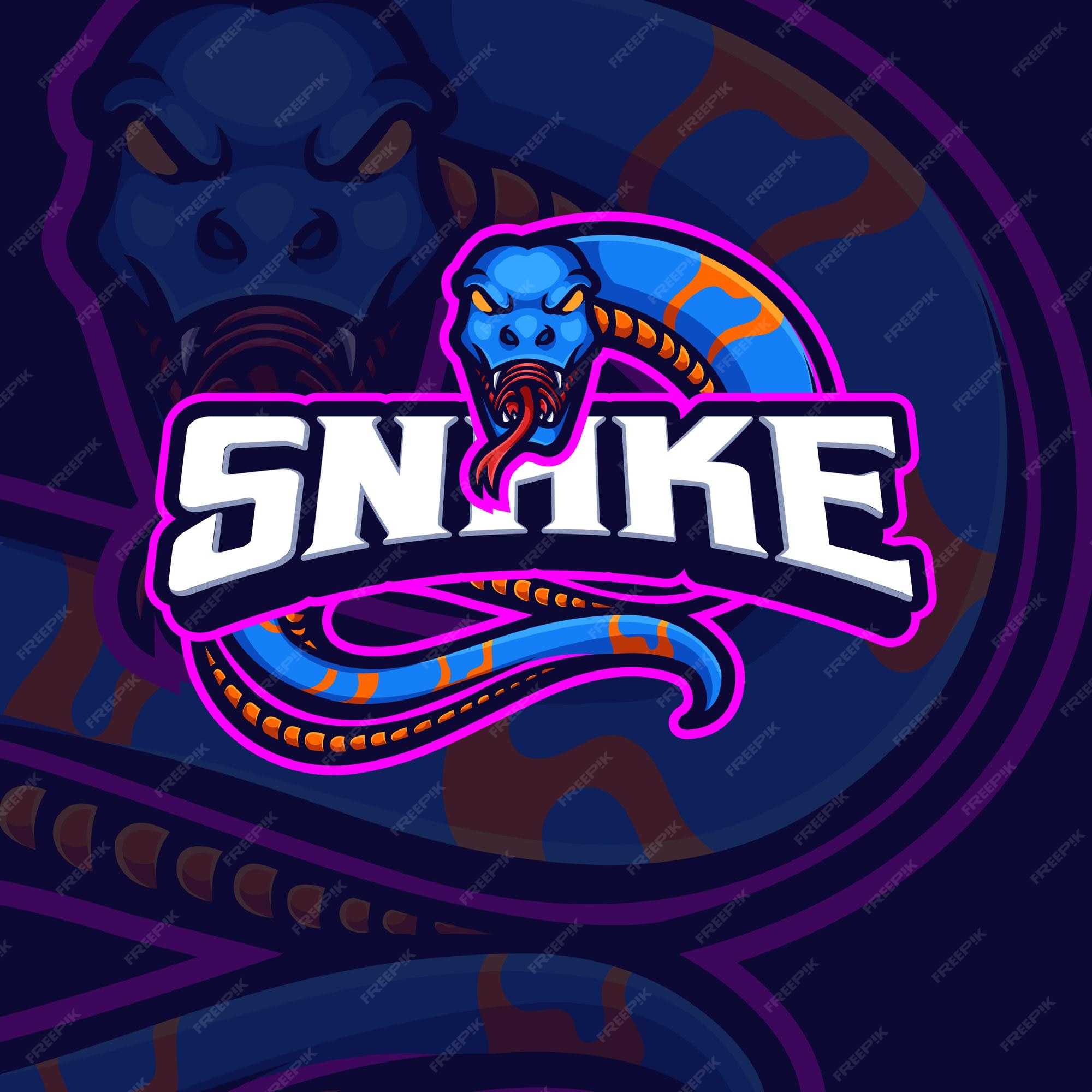 Modelo de logotipo para jogos blue snake mascot para esports streamer  facebook