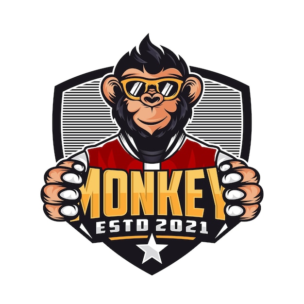 Design de logotipo do macaco mascote