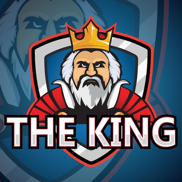Design de logotipo do mascote do rei