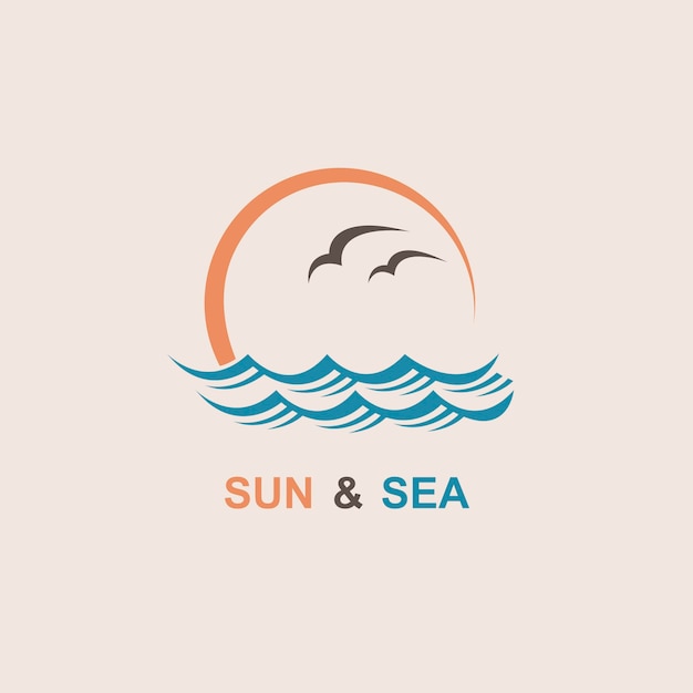 Vetor design de logotipo do oceano