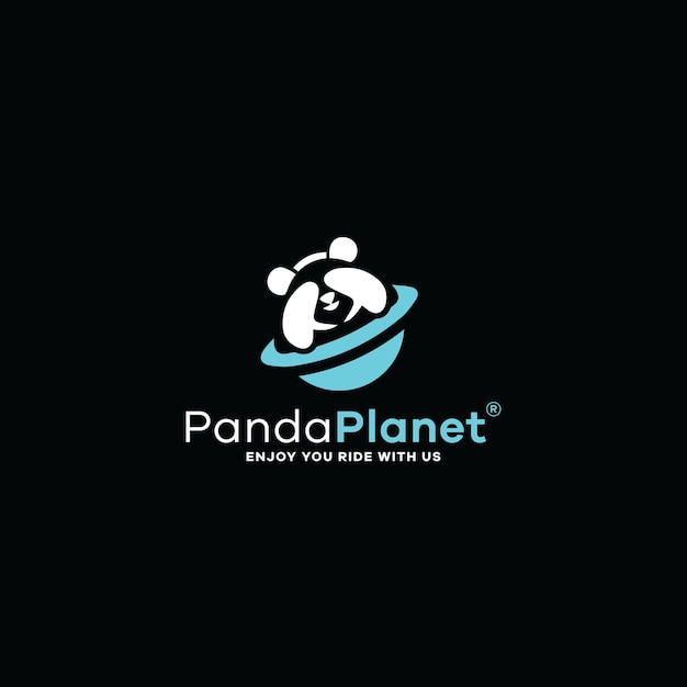 Vetor design de logotipo do planeta panda