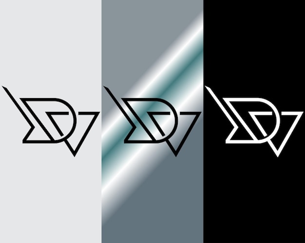 Vetor design de logotipo dv letra inicial