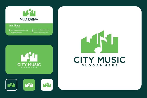 Design de logotipo e cartão de visita da cidade da música