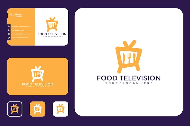 Design de logotipo e cartão de visita da food television