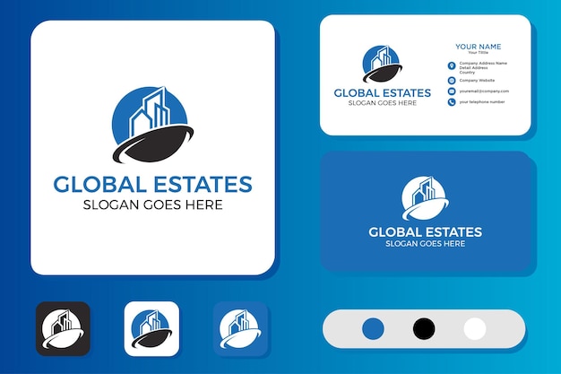 Design de logotipo e cartão de visita da global estates