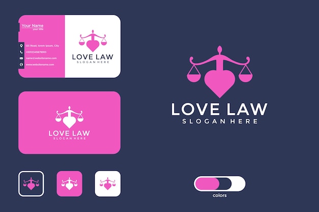 Design de logotipo e cartão de visita da lei do amor