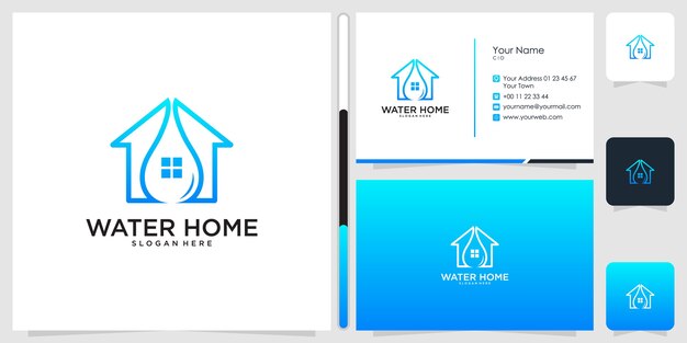 Design de logotipo e cartão de visita de água