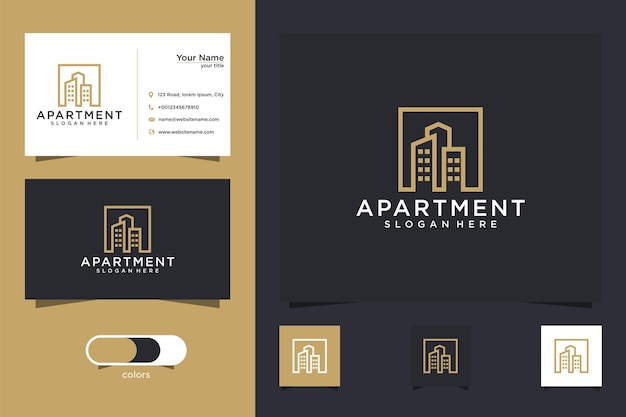 Design de logotipo e cartão de visita de imóveis de apartamentos