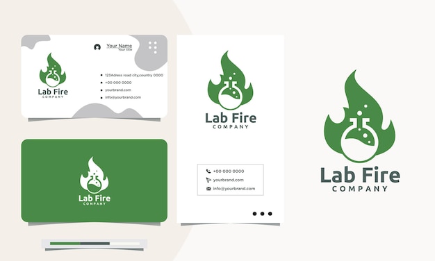 Design de logotipo e cartão de visita do green fire lab