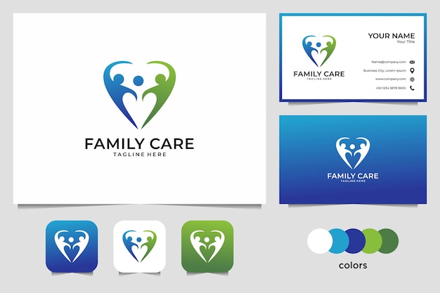 Design de logotipo e cartão de visita family care