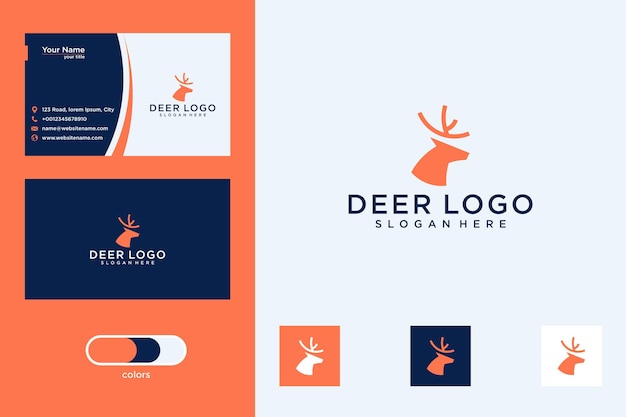 Design de logotipo e cartão de visita head deer