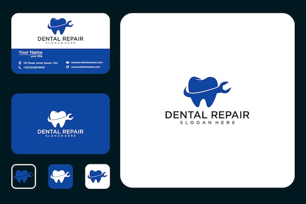 Design de logotipo e cartão de visita para reparos dentários