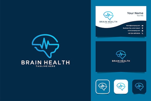 Design de logotipo e cartão de visita sobre saúde cerebral