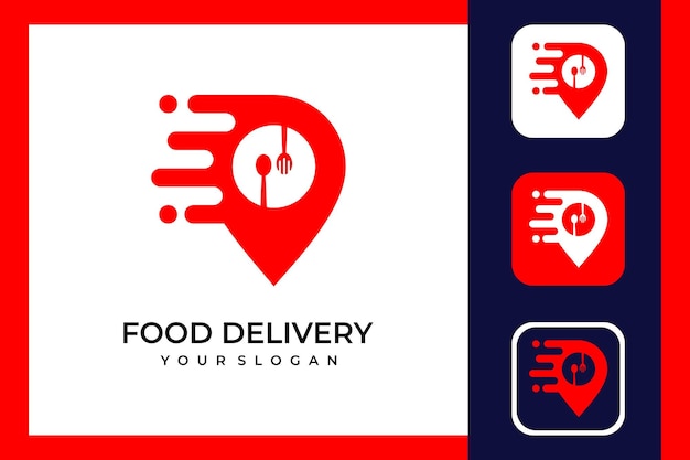 Design de logotipo e ícones de entrega de comida