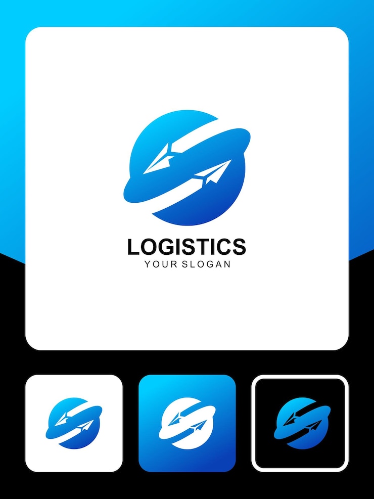 Vetor design de logotipo e ícones de logística