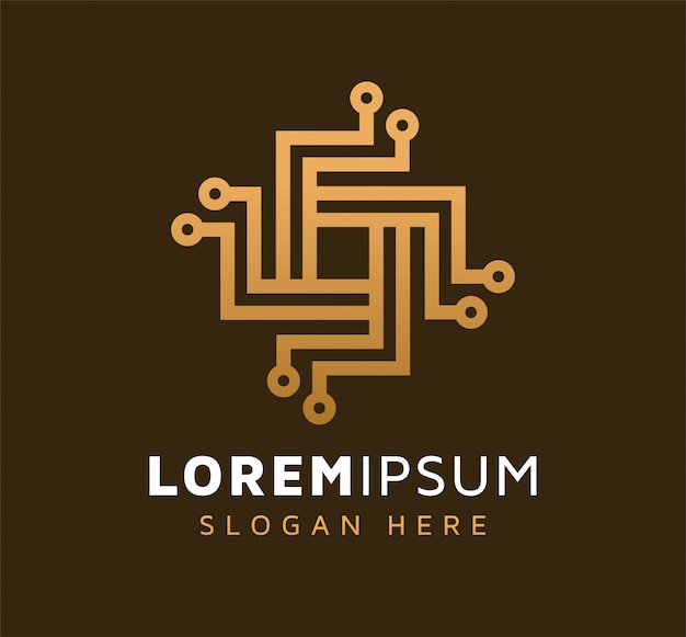 Design de logotipo elegante tecnologia monoline