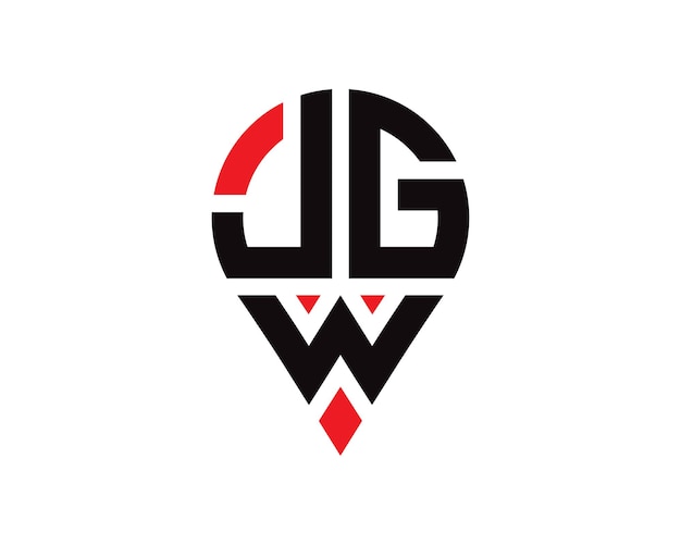 Vetor design de logotipo em formato de letra jgw design simples