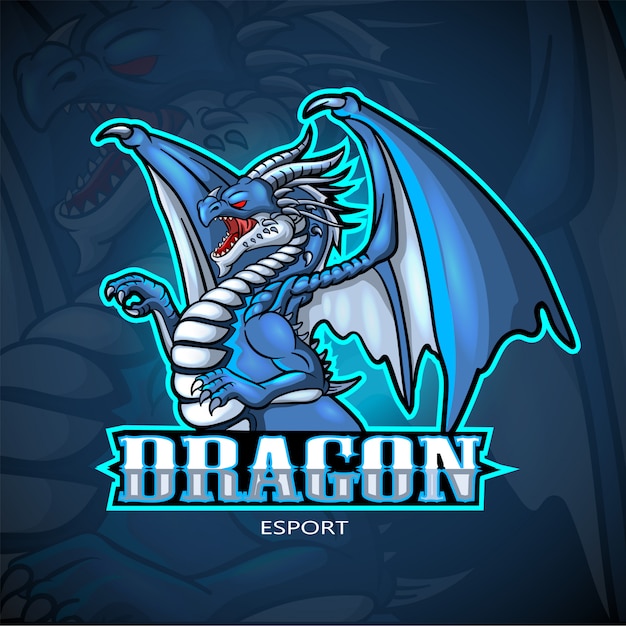 Design de logotipo esport dragão mascote