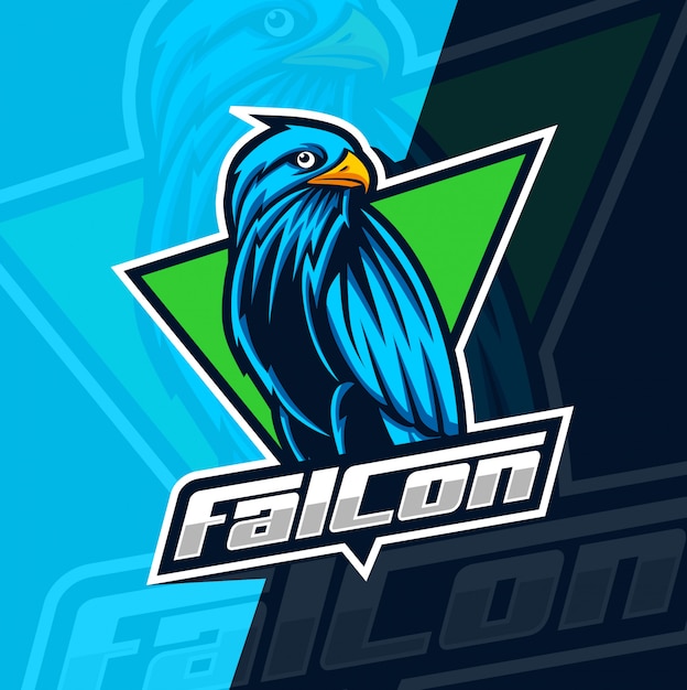 Design de logotipo esport falcão mascote