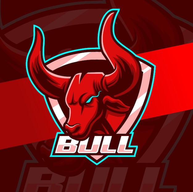 Design de logotipo esport mascote touro