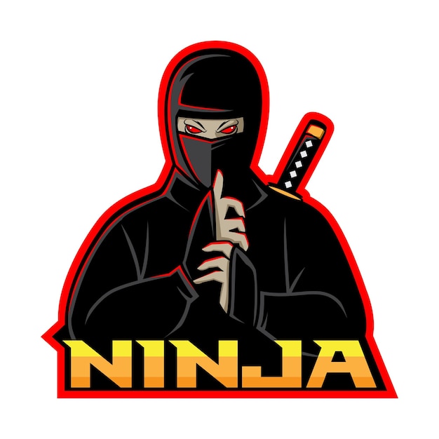 Vetor design de logotipo esport ninja mascot