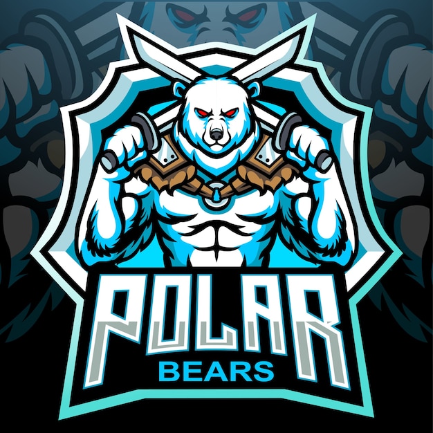 design de logotipo esport urso polar mascote