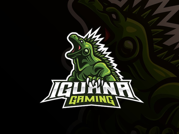 Design de logotipo esporte mascote iguana