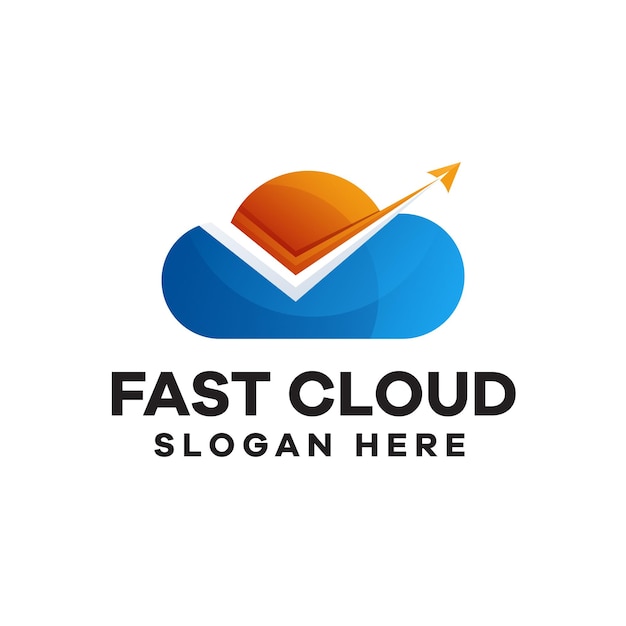 Design de logotipo fast cloud gradient