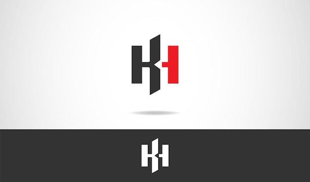 Vetor design de logotipo feito à mão com letra monograma kh