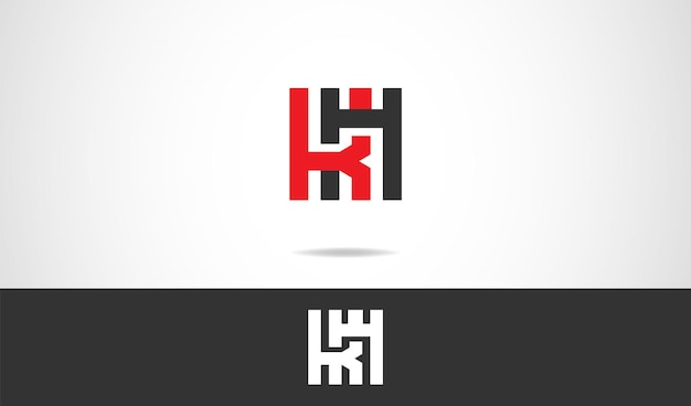 Vetor design de logotipo feito à mão com letra monograma kh