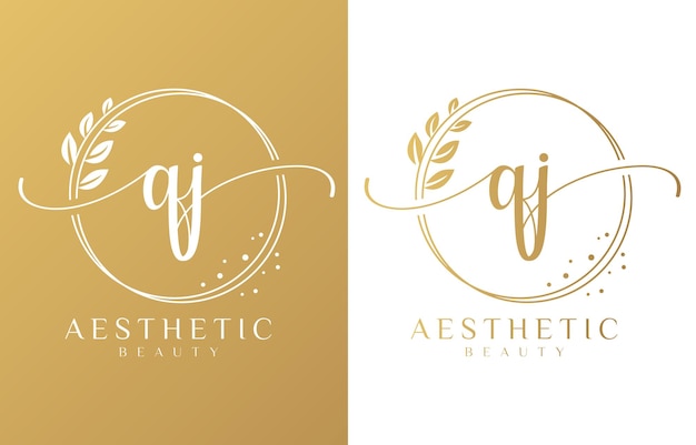 Design de logotipo feminino inicial q e j