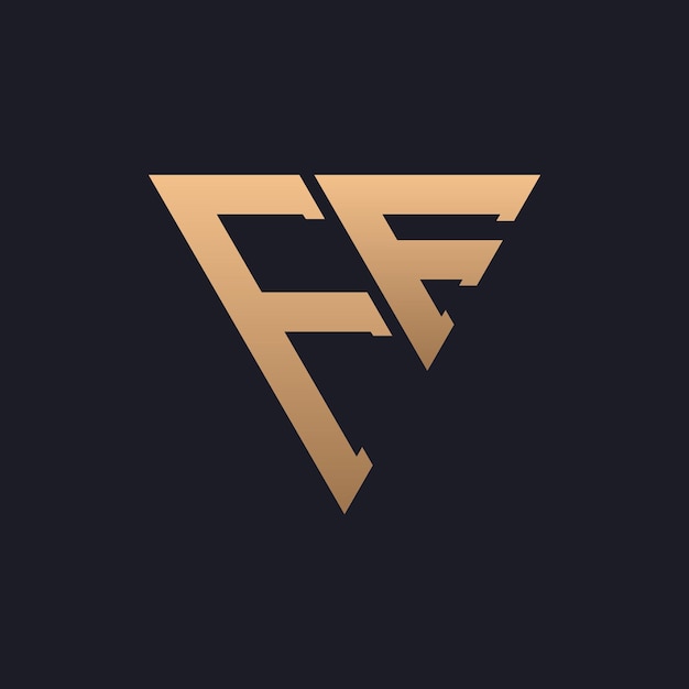Design de logotipo FF Moderno Minimal Elegante e Luxuoso Logotipo FF Triângulo Elástico Monograma Letra FF Logotipo Design para Identidade Empresarial Corporativa da Marca