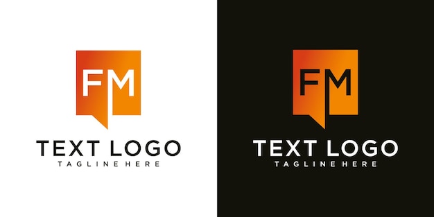 Design de logotipo fm letter com luxosimple style