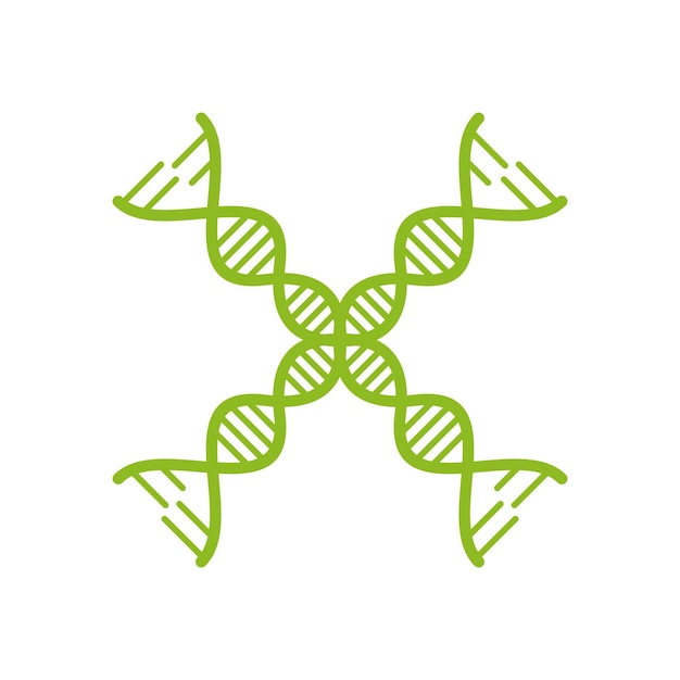 Vetor design de logotipo genético da ciência do cromossomo de dna